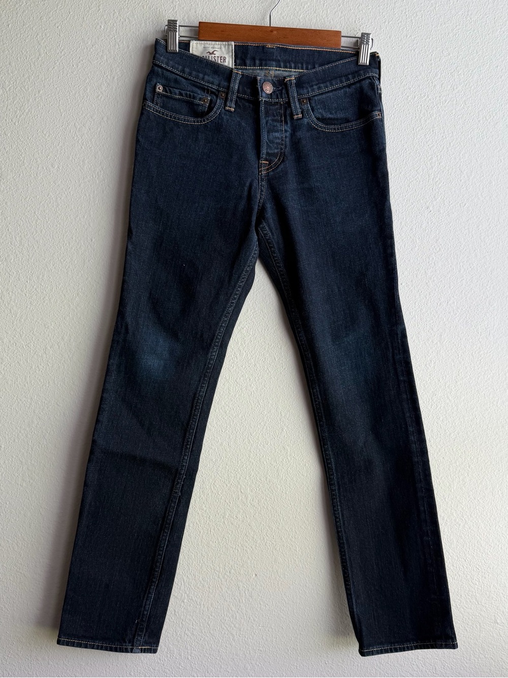 Men’s Hollister Dark Wash Skinny Jeans Blue Denim Classic Tailored Comfy 28/30 C